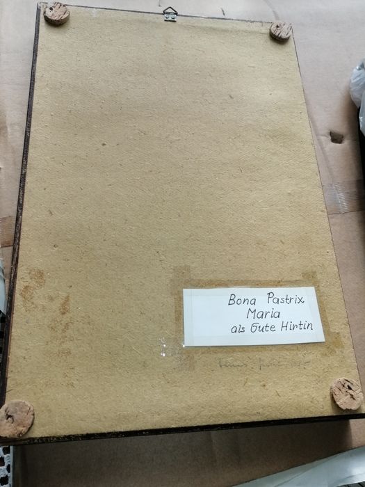 19-sto wieczny obraz religijny kolażowy