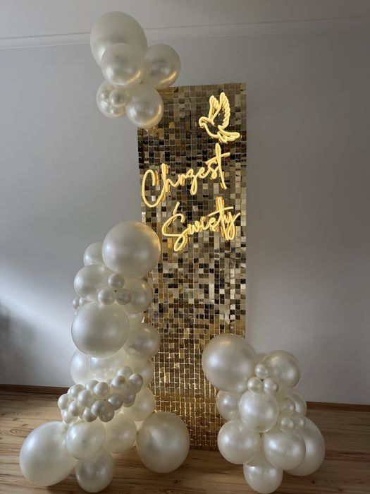 Cyfry led, ścianki balonowe, lustro selfie, napis love,