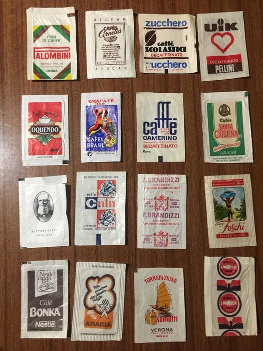 Pacotes açucar marcas café - estrangeiros anos 40, 50, 60