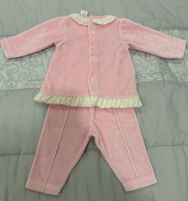 Camisola + Calças Rosa com folho (0-3M)
