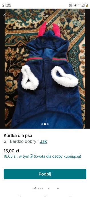 Kurtka zimowa dla psa