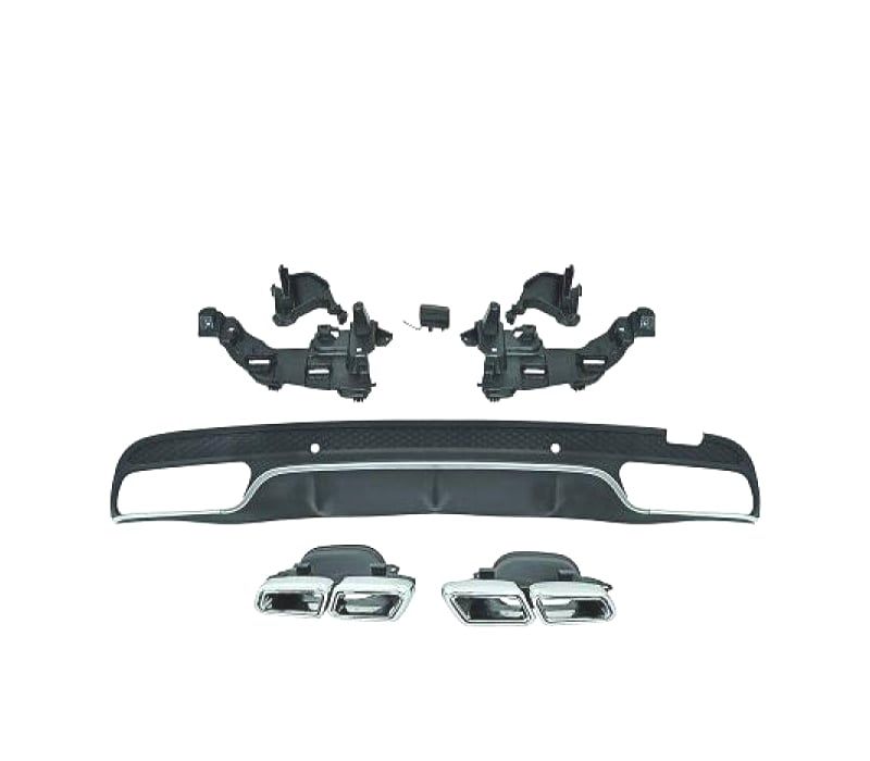 DIFUSOR TRASEIRO MERCEDES CLASE C W205 14-18 LOOK C63 AMG + PONTEIRAS ESCAPE