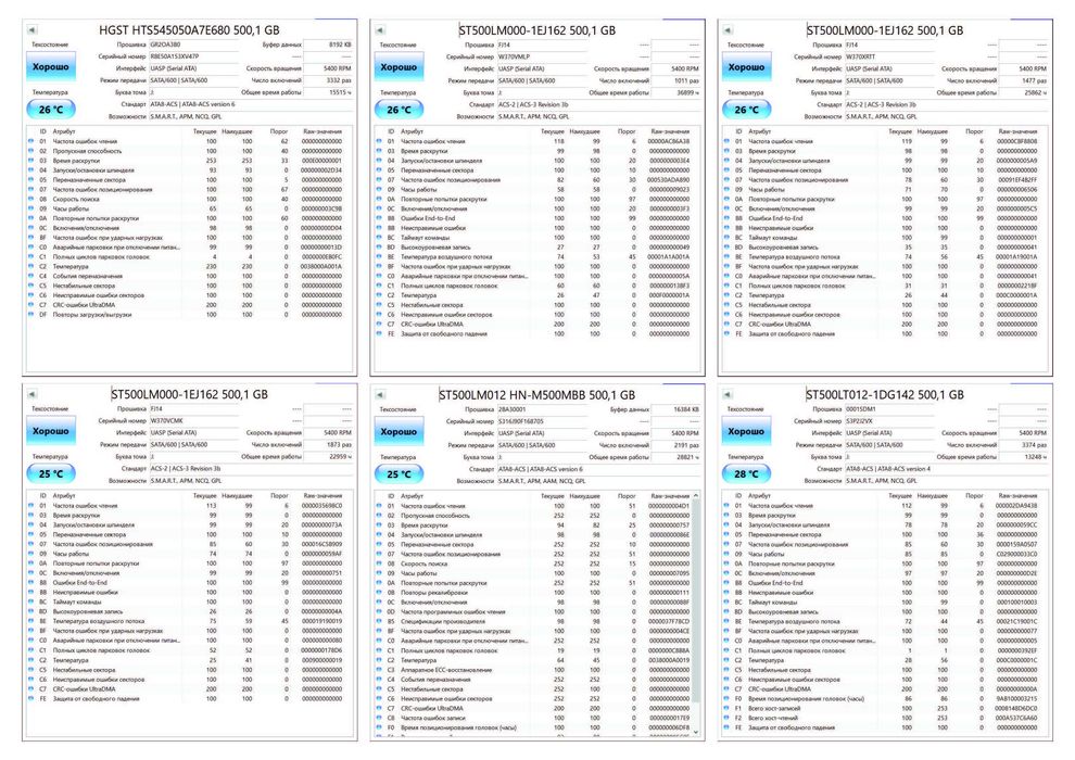 Продам жесткий диск б/у на выбор HDD 3,5", 2,5"