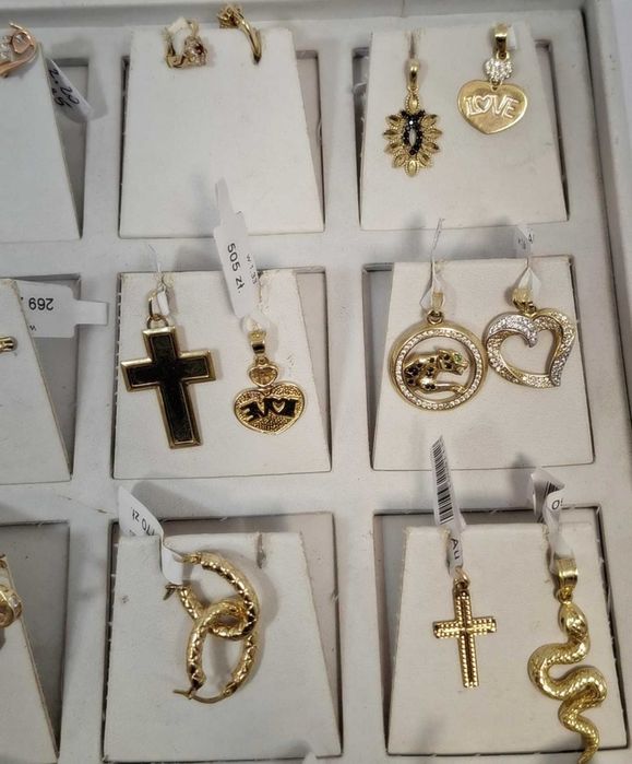 Prześliczne złote kolczyki 585