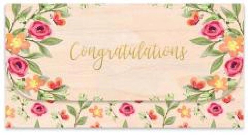 Koperta upominkowa drewniana Gratulacje Cozywood oprawa: folia