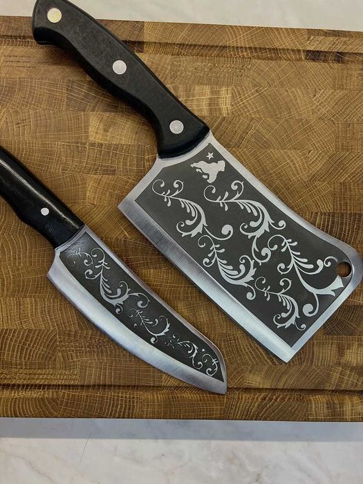 Торцева дошка дуб з тяпкою Візерунок + ніж DS35 Торцевая доска