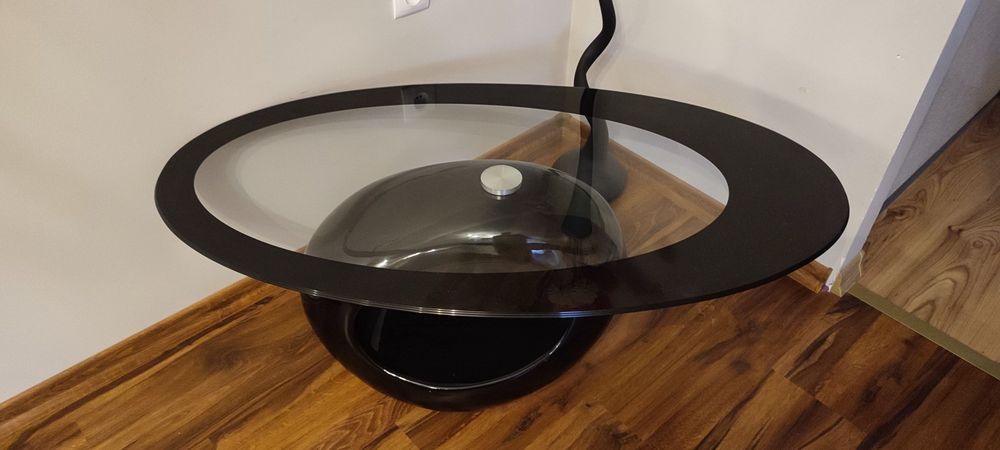 Stolik kawowy owalny czarny