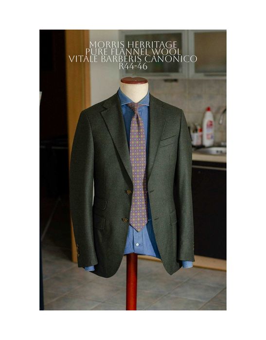 Zielona marynarka Morris Herritage r44,46 100% wełna flanelowa Vitale