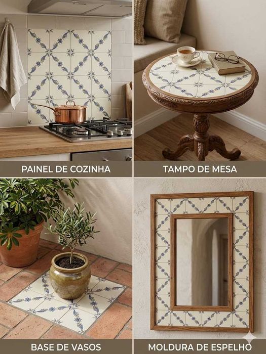 6 Azulejos Decorativos 15x15 cm – Novos (Resto de Stock)