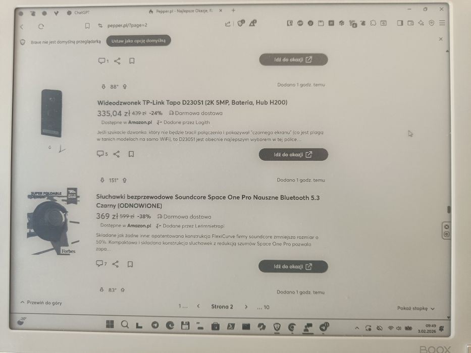 Monitor e-ink z ekranem dotykowym Onyx Boox Mira 13,3