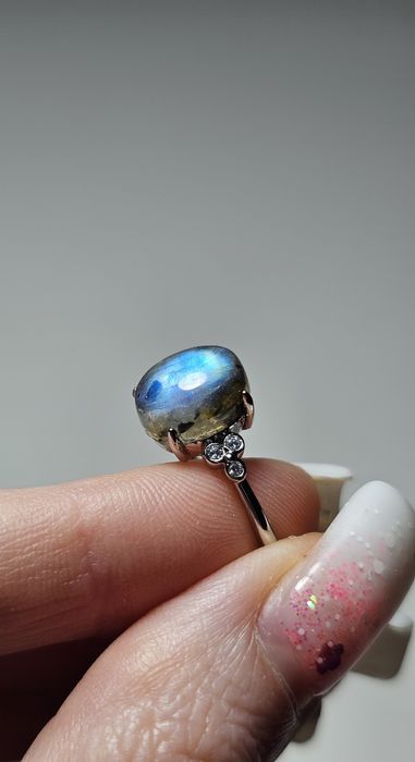 Labradoryt naturalny Pierścionek