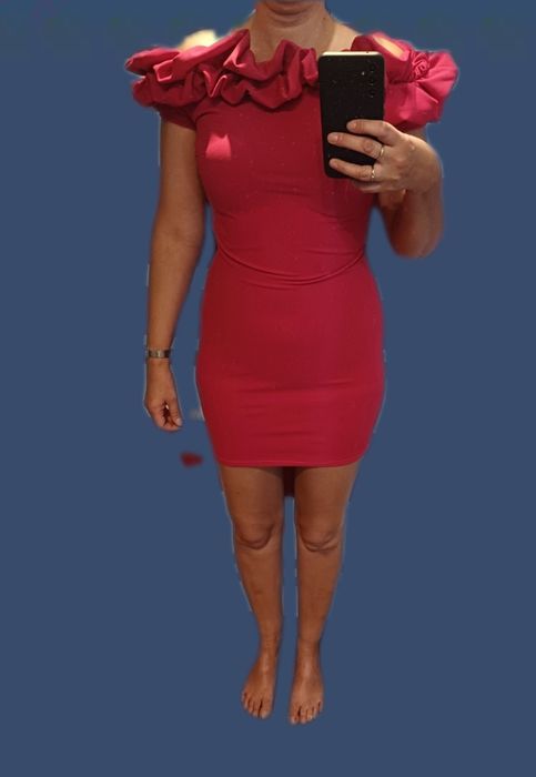 Nowa sukienka hiszpanka - fuksja -na  Studniówkę, wesele, rankę_M