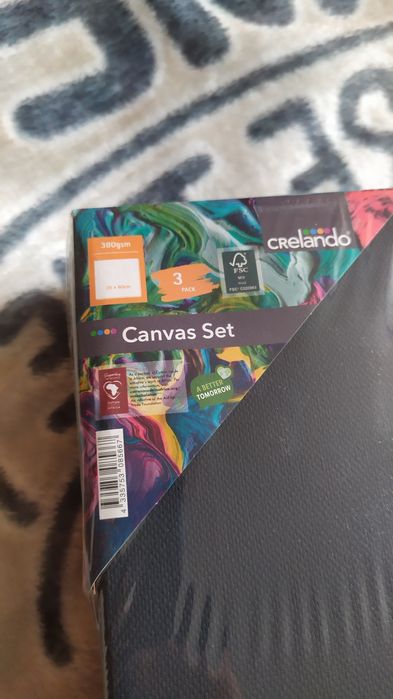 3 x Płótna, podobrazia malarskie 20x60, 380g - Crelando