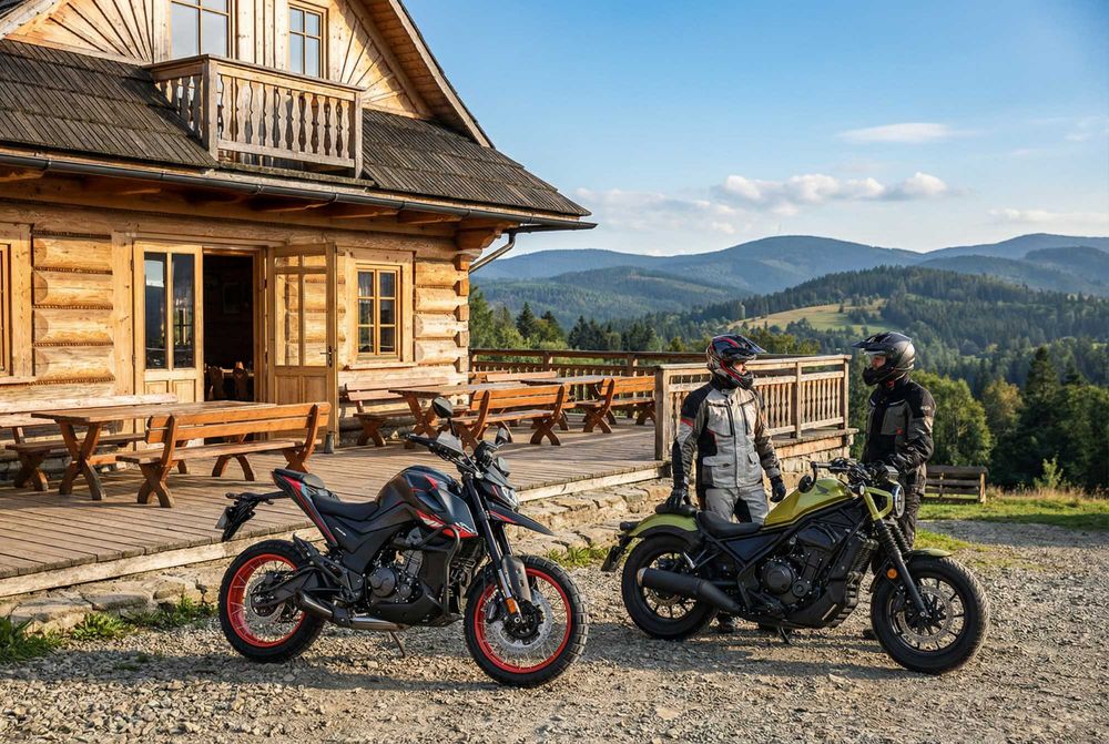 Wynajmij chopper Zontes 125C na weekend w Beskidach-prawo jazdy B