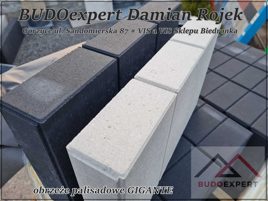 Obrzeże palisadowe gładkie nowoczesne GIGANTE Bianco Nero Platino