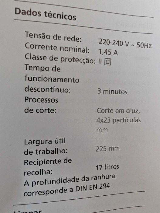 Destruidor/triturador de documentos, cartões e CD´s