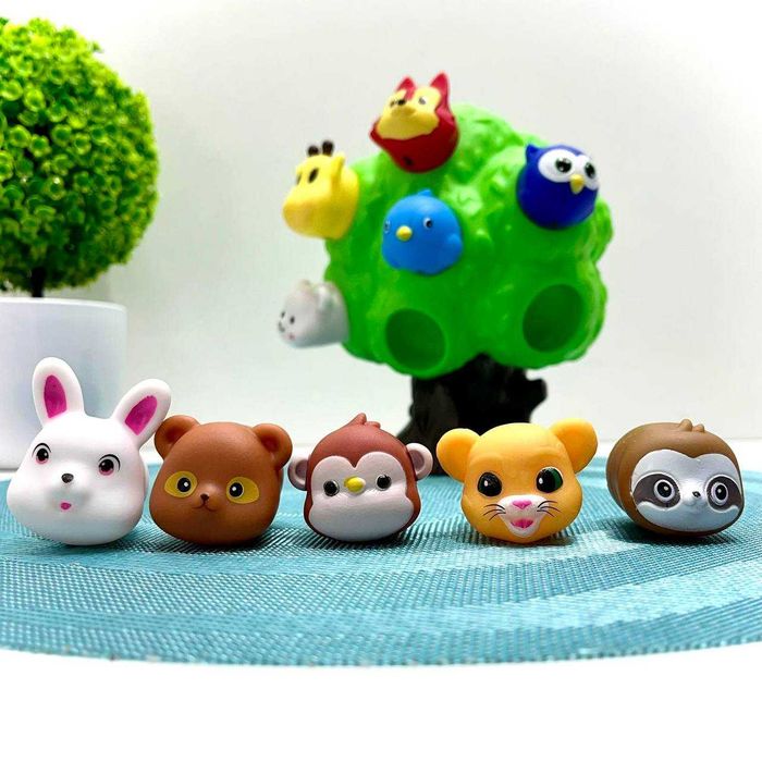 Сортер дерево з тваринами 10в1 гра з цифрами фігурки диких тварин(207)