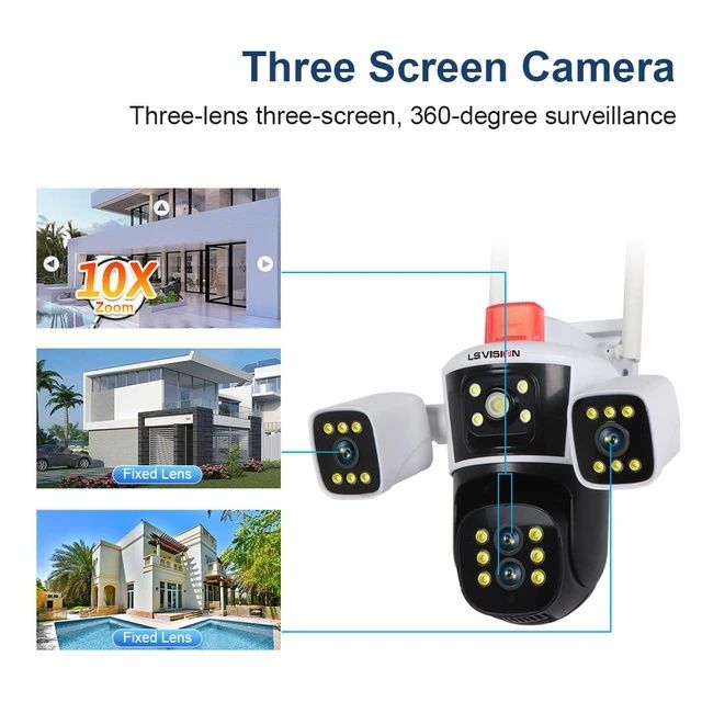 LS VISION 8K 16MP 10X ZOOM Камера на три сторони огляду