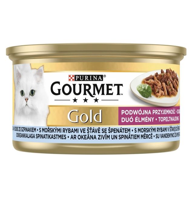 100×85gram.Purina Gourmet Gold ryba morska ze szpinakiem.