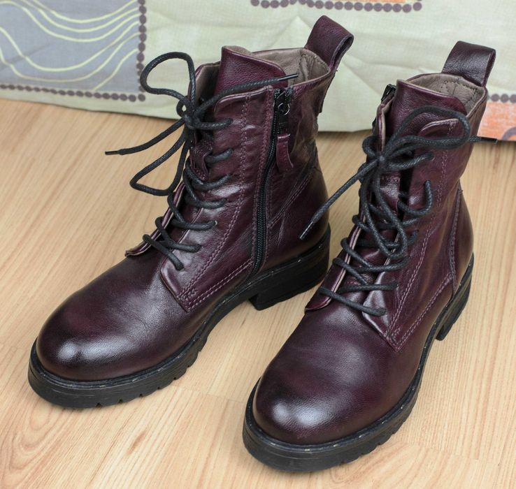 Кожаные ботинки MJUS 190201 бордовые Италия 36р. 23 см.