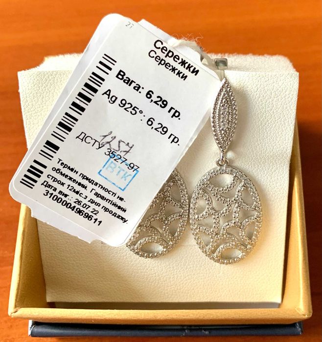 Продам срібні сережки НОВІ
