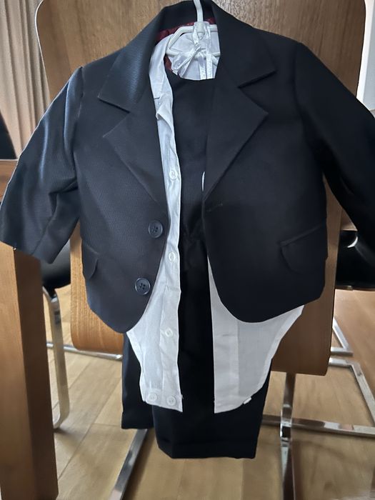 Chrzest Garnitur 4-części plus koszula biała body rozm. 74