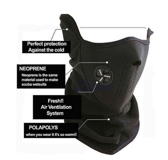 Máscara Facial em Neopreno - Preto - ARTIGO NOVO EMBALADO