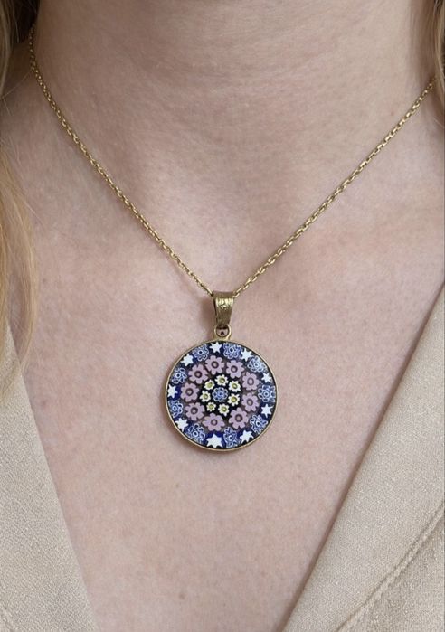 Кулон AMV срібло 925, муранське скло millefiori, вінтаж