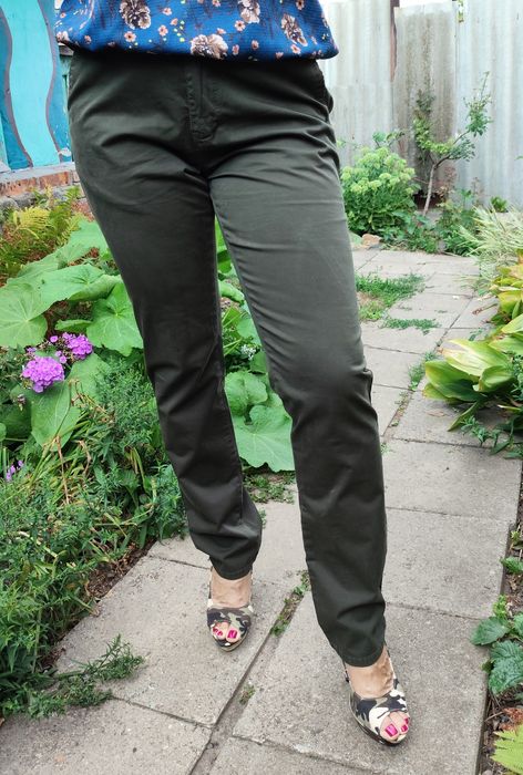 Брюки прямые коттон хаки, L