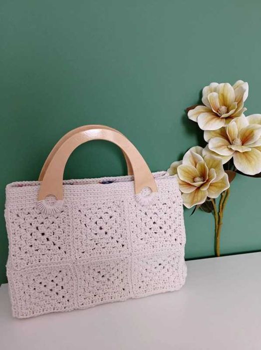 szydełkowa torebka z kwadratów