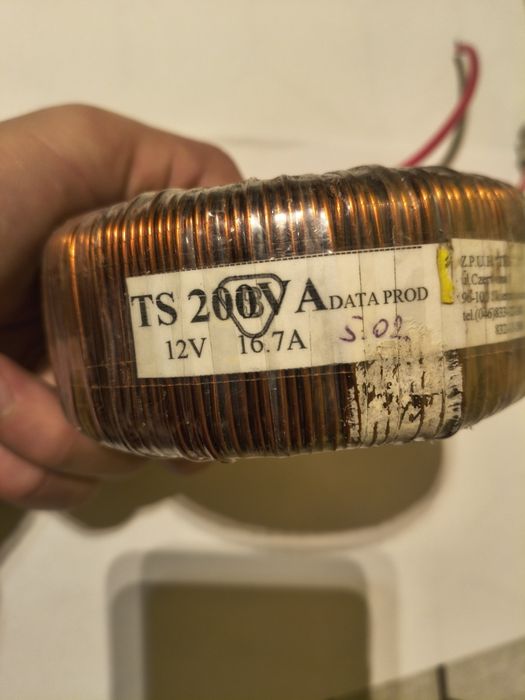 Transformator toroidalny TS 200VA 12V 16.7A do audio/LED