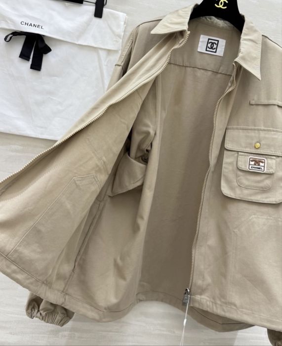 Kurtka parka chanel sportowa khaki beż