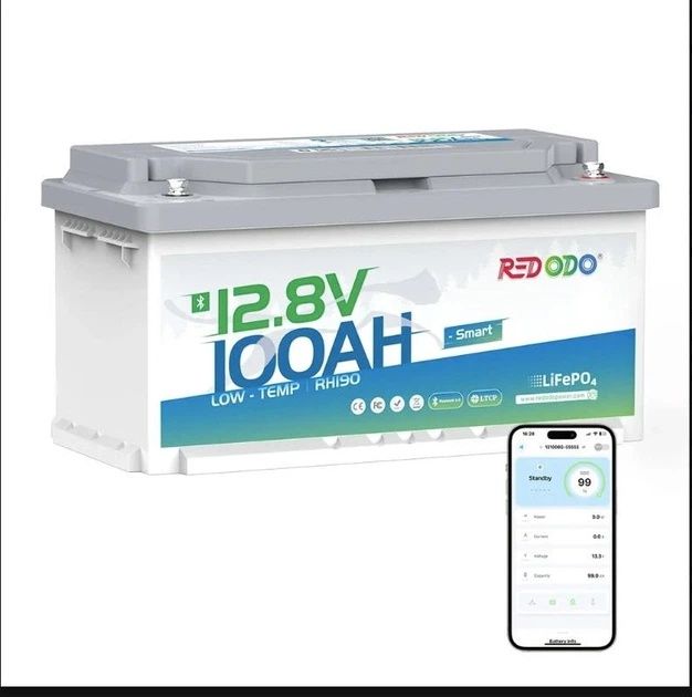 Redodo 12.8В 100А ч 1.28кВтч LiFePo4 RH190 Bluetooth