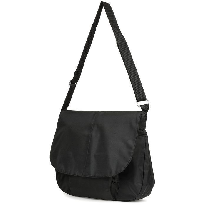 Damska Torebka lekka listonoszka materiałowa pojemna z klapą