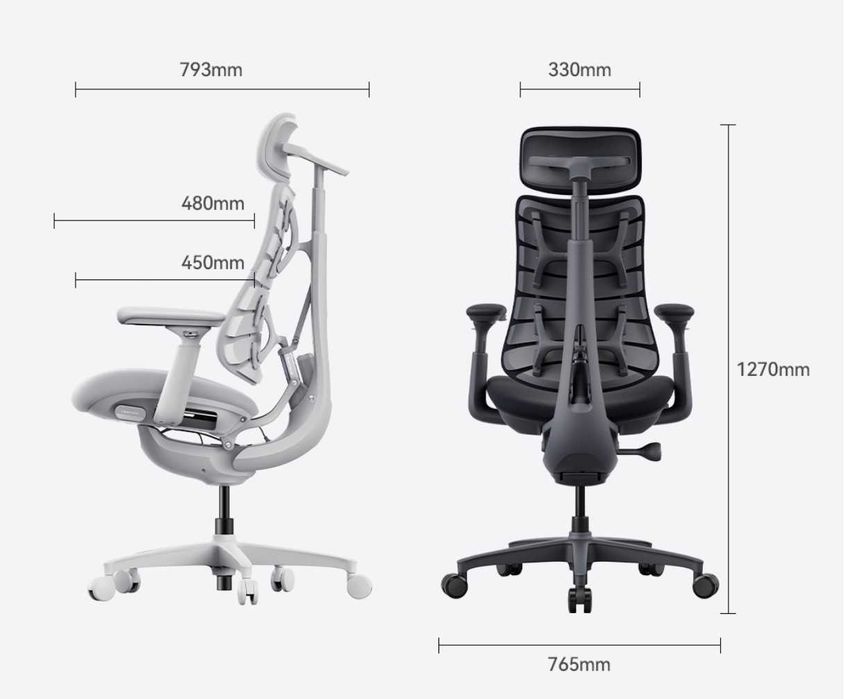 LiberNovo Omni Dynamic Ergonomic Chair / Midnight Black / 45cm / 48cm