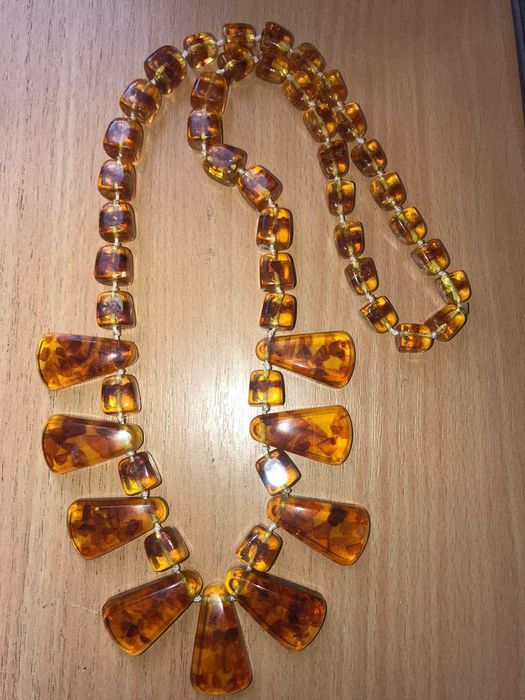 Уникальные бусы-колье из янтаря. 103 грамма.Винтаж.