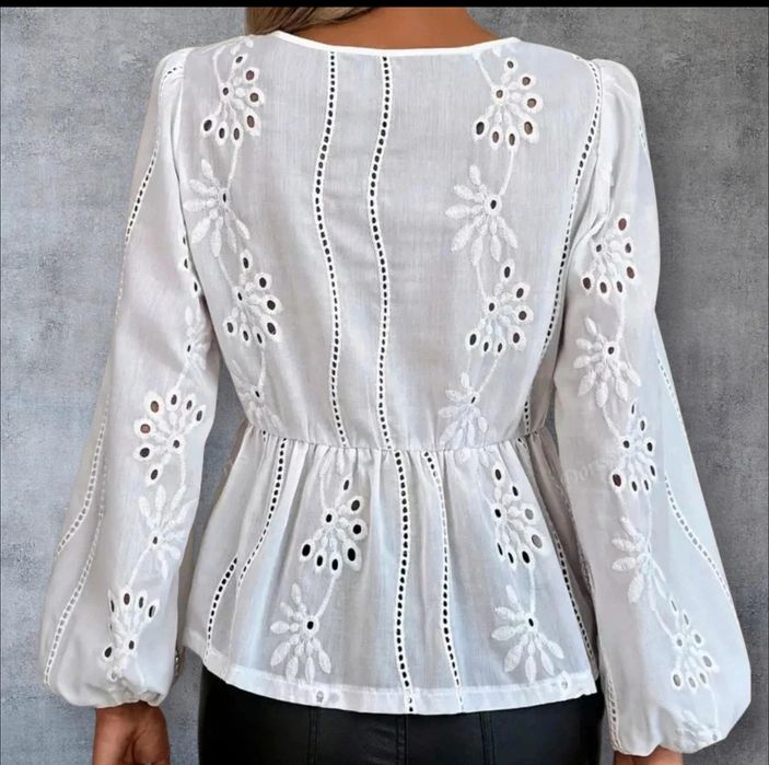 Bluzka koszula ażurowa haftowana nowa boho kwiaty M 38
