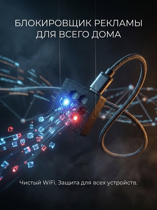 Аппаратный блокировщик рекламы для всей сети WiFi | Без подписок | Защита Smart TV, iOS, Android (аналог Pi-Hole)