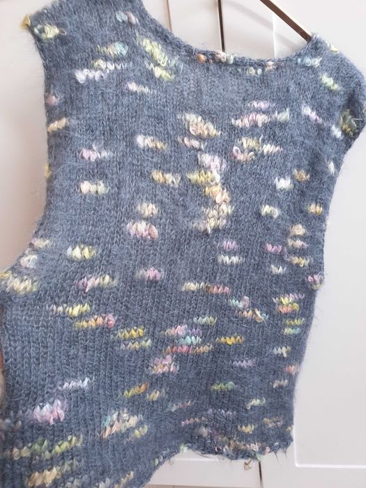 Wełniana kamizelka ręcznie robiona mohair moher handmade 38 40