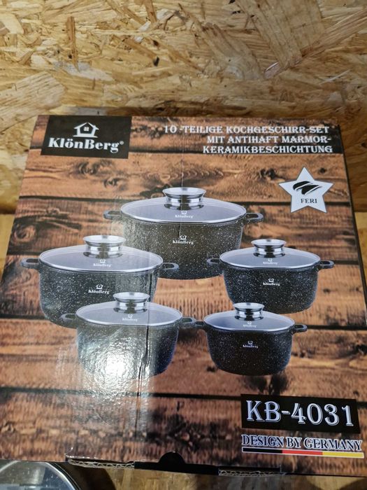 ZESTAW GARNKÓW 10 EL. KLÖNBERG KB-4031 ceramiczno-marmurowych