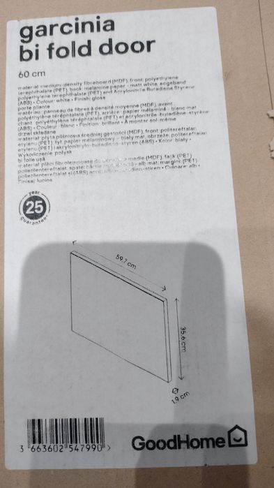 Front do szafki kuchennej Castorama Garcinia biały połysk 60cm nowy