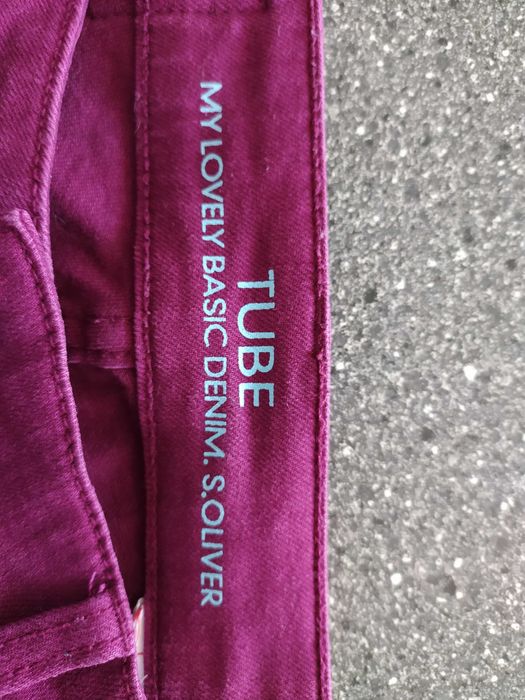 Dżinsy damskie bordowe rozmiar około L