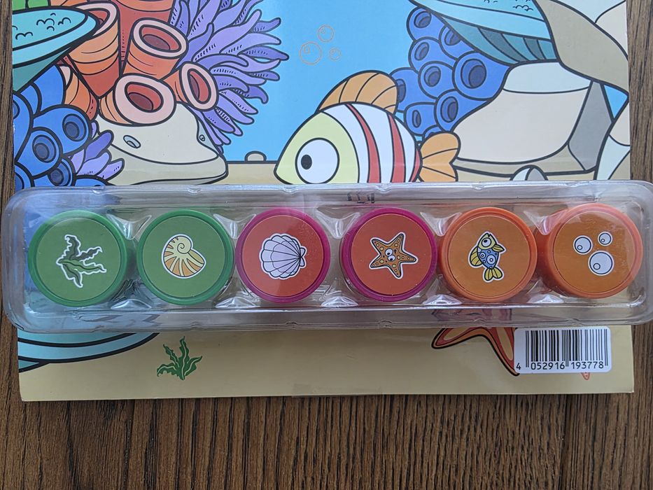 Crelando Książeczka kreatywna i stempelki dla dzieci 3+ Ocean