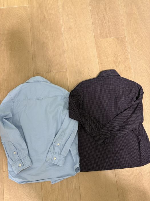Koszule 122 H&M niebieska i granatowa