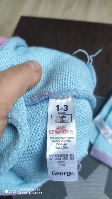 Czapeczka, szalik i rękawiczki George rozmiar 80/86