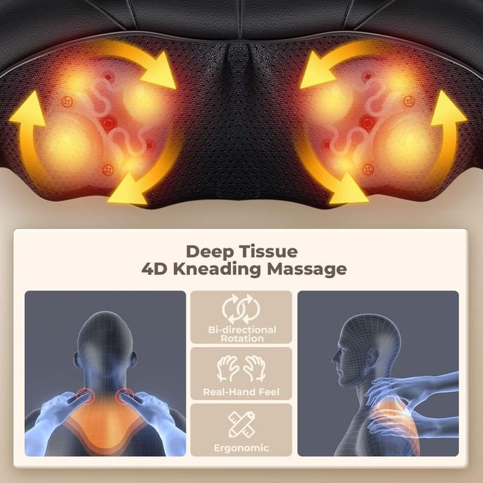 Masażer Shiatsu Szyi Pleców Karku Ogrzewanie 8 Kul 230/12V