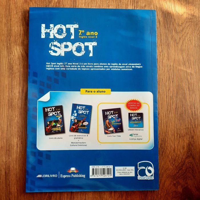 Inglês 7º ano, Workbook&Grammar Book, Leirilivro, HotSpot 7ºano nível3