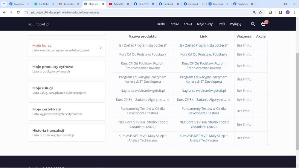 Odsprzedam dożywotni kurs C# i .NET z gotoit.pl