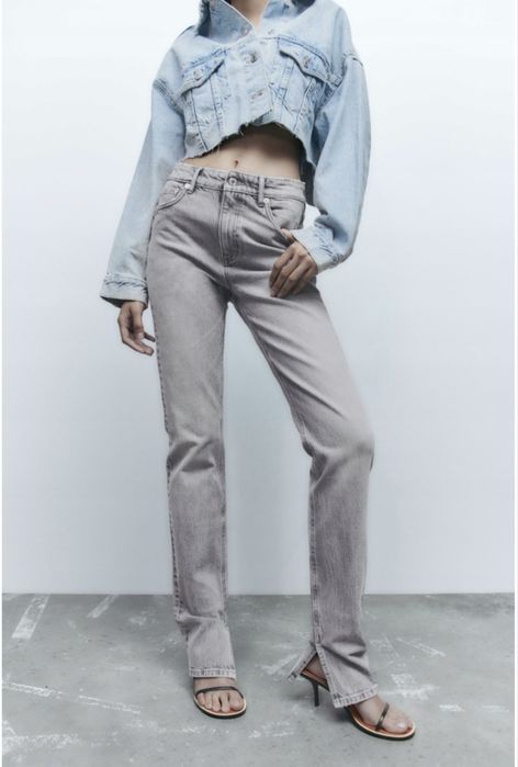 Джинси zara сірі