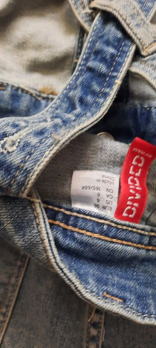 Ogrodniczki mini szorty jeansowe gołe plecy S 36